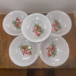Vintage Rose Plastic Bowls PMP Set of 5 (Lightweight)